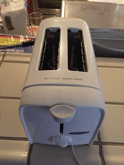 Moving sale: futon, heater, toaster, computer desk, chairs $5 1