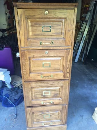 Wood four-drawer filing cabinet, $100 OBO 1