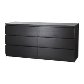 6-drawer dresser, black-brown - $120 1