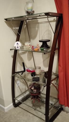 Glass office desk and matching shelves - $200 2
