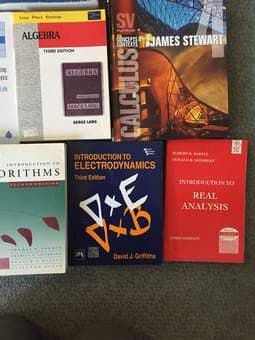 CS107, 161, Math 40 series and lots of books 3