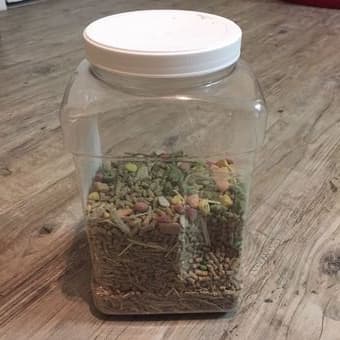Guinea pig cage,timothy hay and food 2