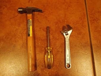 Tools, Hammer, Wrench, Screwdriver - all together $8 1