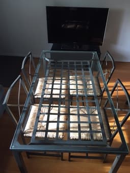 TABLE + 4 CHAIRS (GRANAS IKEA) $75 2