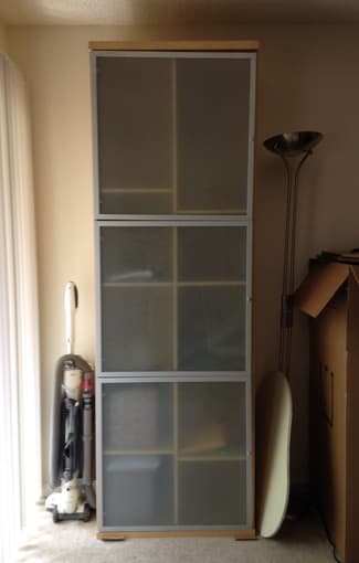 Tall cabinet with glass doors 1