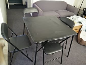 Card table w/ 4 folding chairs $30 obo 2