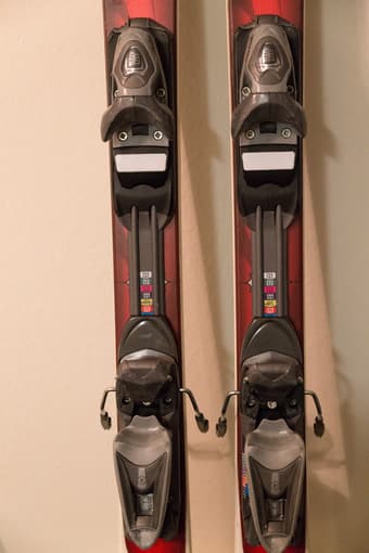 154cm skis, poles, goggles - $160 3