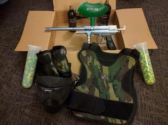 Paintball gun + accessories - $95 1