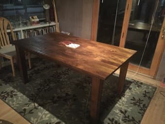 Crate and Barrel wooden dining table 400$ 2