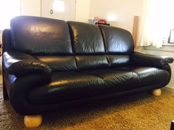 Excellent condition 3 seater brown leather sofa- a deal for $250!!! 2