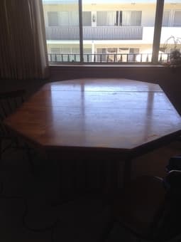 Wooden extendable table with a removable center leaf - $50 2