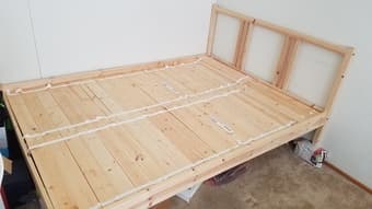 Full size wood bed 木板床 - $60 1