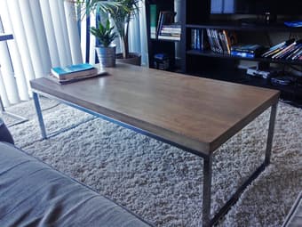 Modern bleached wood coffee table - $80 1