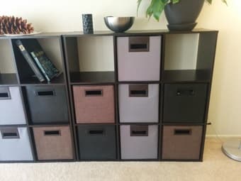 Living room storage system 72 in. x 36+ 13 Boxes $200 2