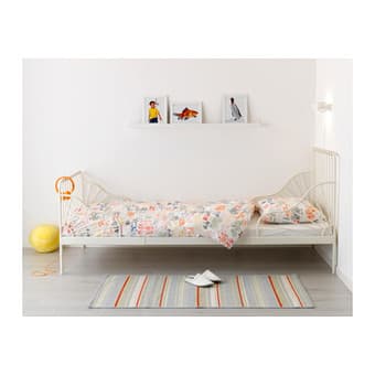 IKEA MINNEN Ext bed+bed base+birch-$119 2