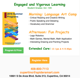 summer camp available for reading and writing camp in Cupertino area 1