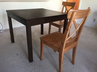 IKEA Dinning table (expandable), Chairs, and Futon 1