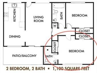 private bedroom+bathroom in 2BR2BR apt 5.27 to 8.14 1