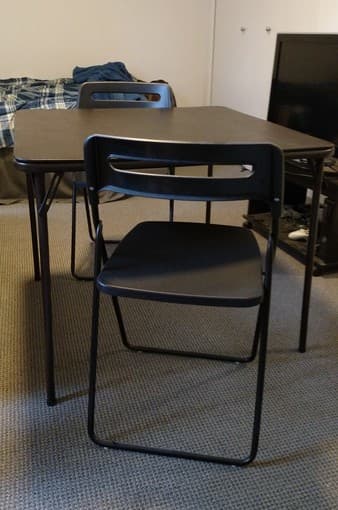 Folding Table and Two Folding Chairs - $50 1