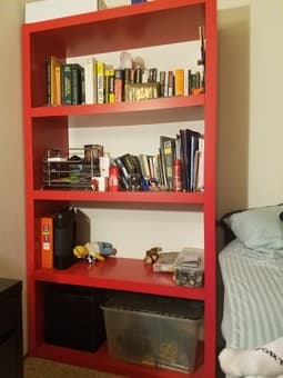 Crate & barrel shelfs $70 and $100, coffee table $20 2