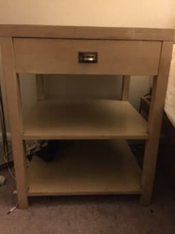 Modern blonde wood nightstand $35 2
