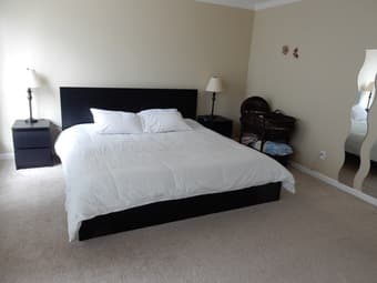 Ikea king bed and two night stands 345$ 1