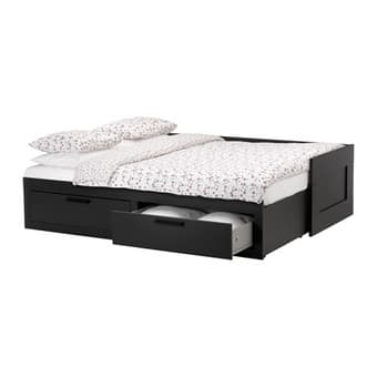 IKEA daybed frame with 2 drawers, black $150 2