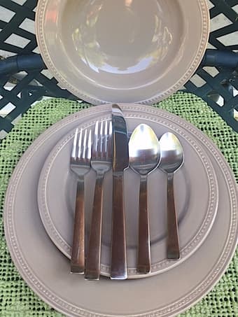 Full set of high quality dishes and stainless steel flatware - $ 100 3