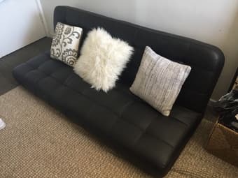Black leather futon for $100 OBO 1