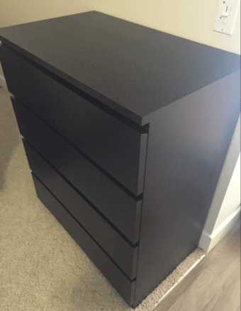 4 DRAWER TALL WOODEN DRESSER $95 1