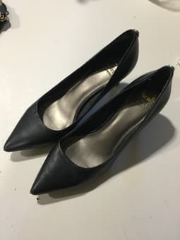 Black leather 1 inch pumps for sale $10 1