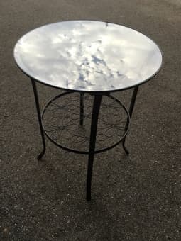 Small table - glass + metal - $20 1