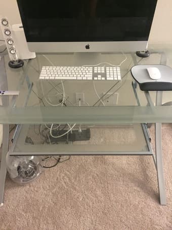 Beautiful glass desk - $100 2