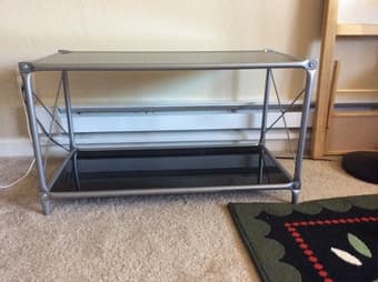 IKEA glass end tables 2