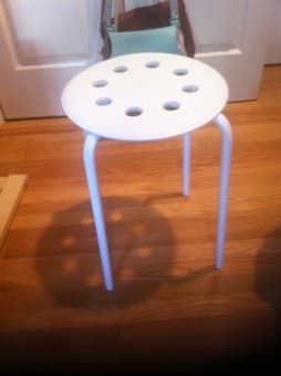 shoe rack, chairs, bin, kitchen appliances 1