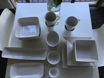 Minimalist Dining Set Porcelain with Smooth Finishing - $37 OBO 2