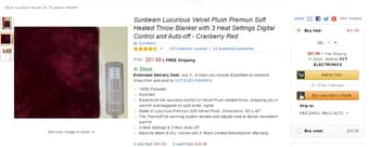 $25 for Sunbeam Heated Blanket with EasySet Controller ($51 in Amazon) 3