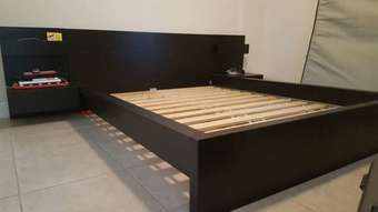IKEA Scorva Queen Bed with Attached Nightstands + Mattress 1