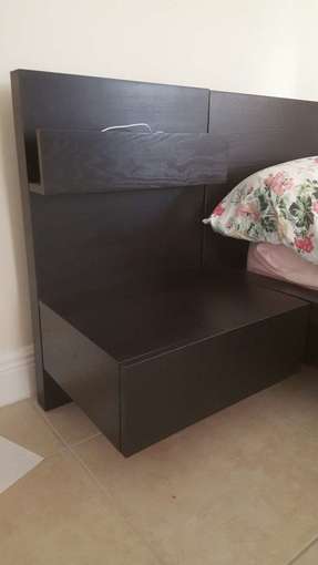 IKEA Scorva Queen Bed with Attached Nightstands + Mattress 2