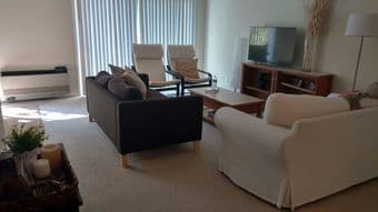 Furniture: Loveseat and loveseat cover - Very new !! 2