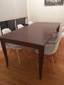 Expandable dining table (Crate & Barrel) for sale $300 2