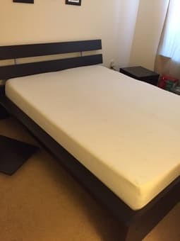 MOVING SALE - Mattress, bed frame, shelves, end tables 2