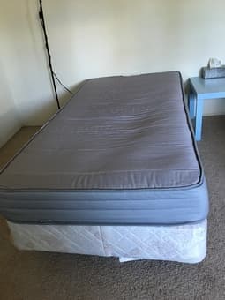 Twin size bed - mattress , box spring and metal frame $50 1
