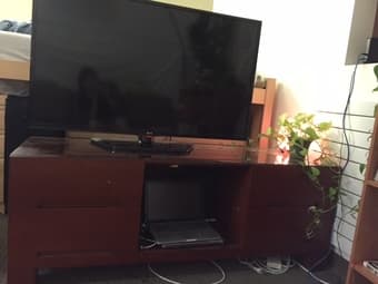 TV Stand, High Quality Solid Wood with Glass Accents - $80 1