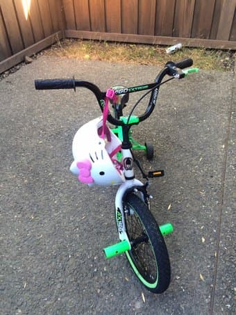 kids bike ( 16 inch ) + hello kitty kids bike helmet 2