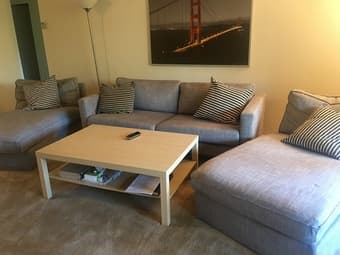 Sofa and Chasies: 2 Ikea Kivik + 1 Ikea Karlstad 2