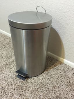 Pedal Operated Cylindrical Metal Bin - $10 2