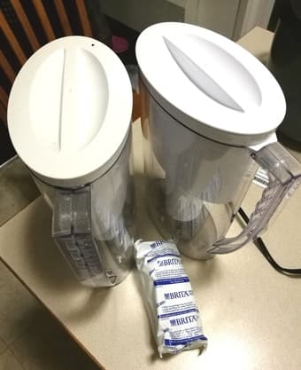 two Brita water pitcher with one filter $5 1