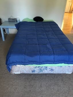Twin size bed frame , box spring and mattress $50 1