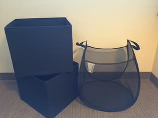 Laundry bag and space-saving boxes 1